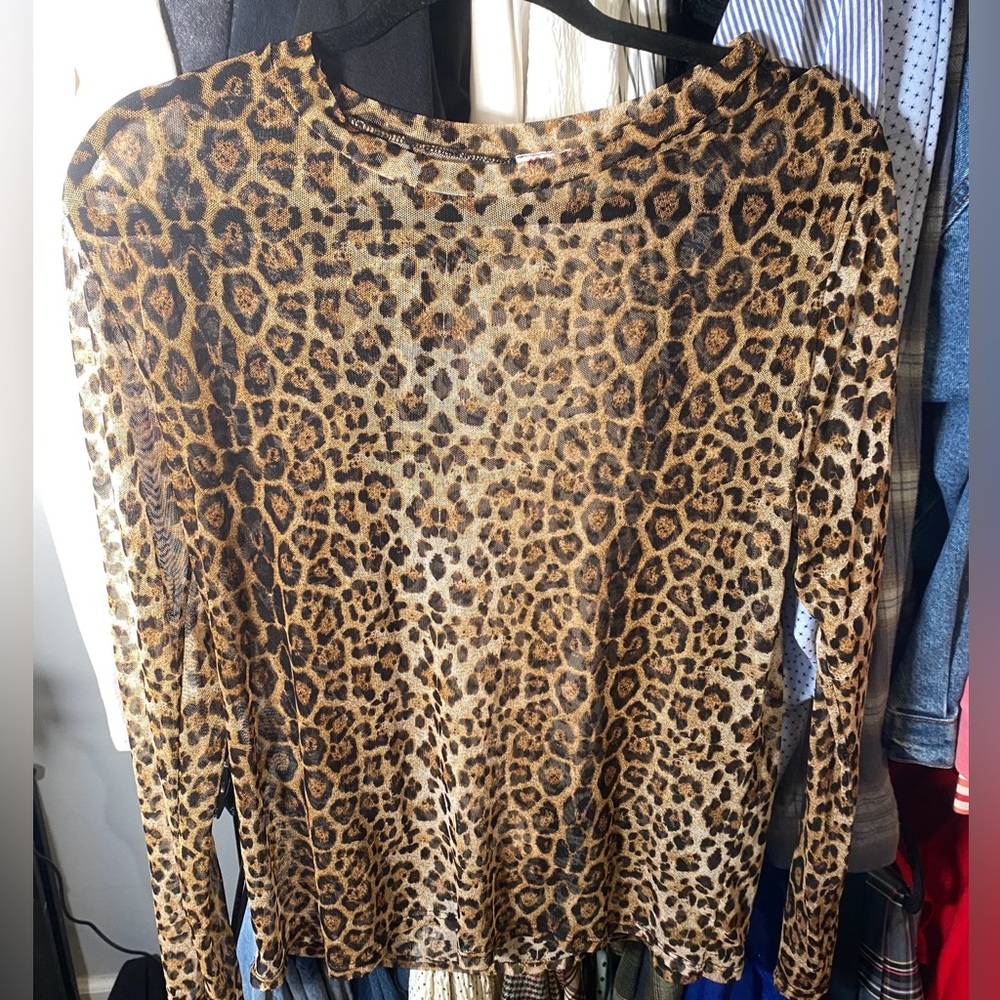 Sheer cheetah top